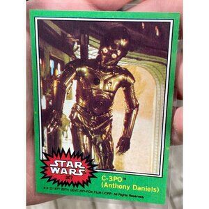 C-3PO STAR WARS 1977 TOPPS #207 ANTHONY DANIELS GOLDEN ROD CORRECTED ERROR CARD